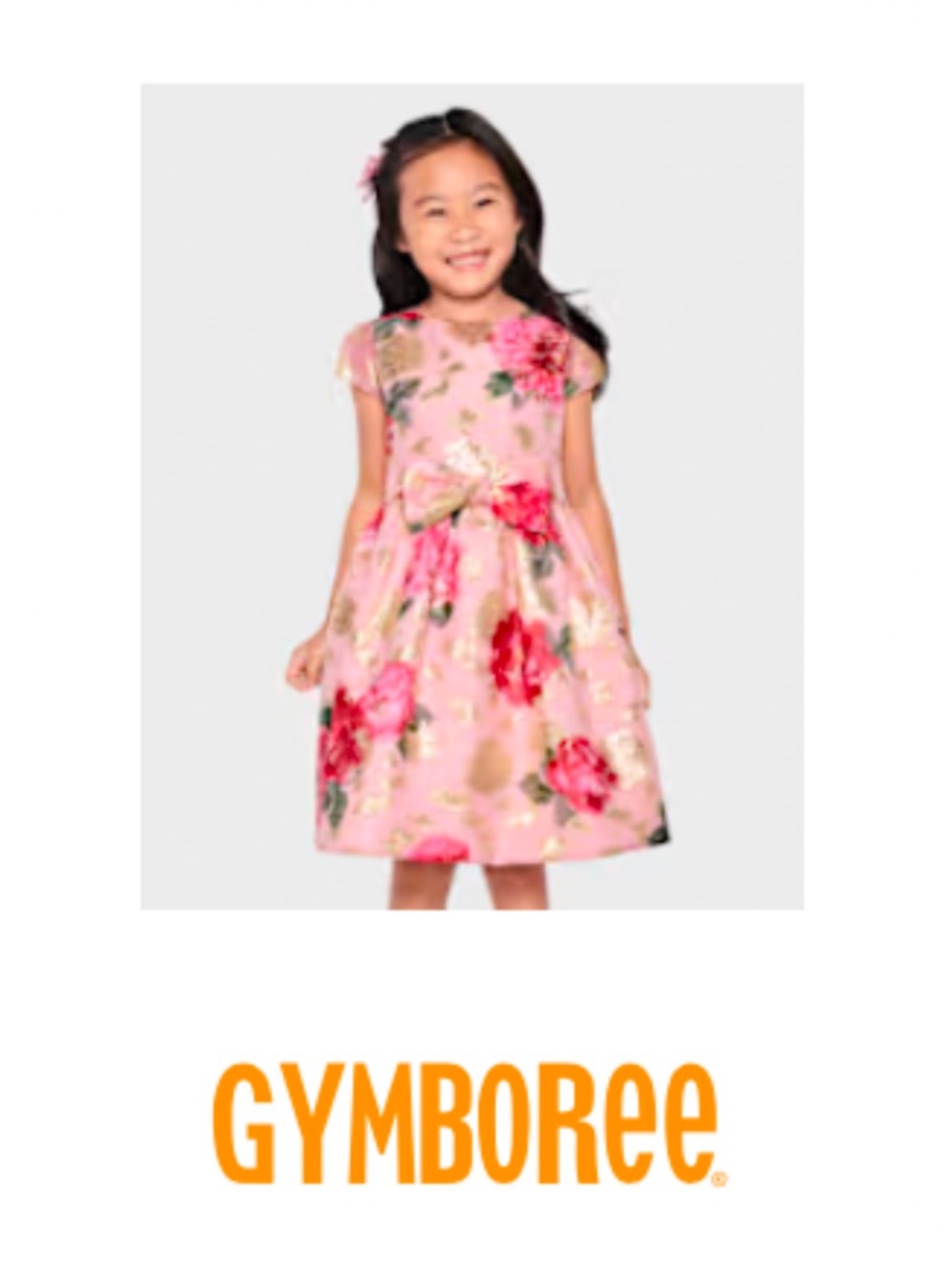 Gymboree Pink Floral Bow-Accent Girls' Formal Dress